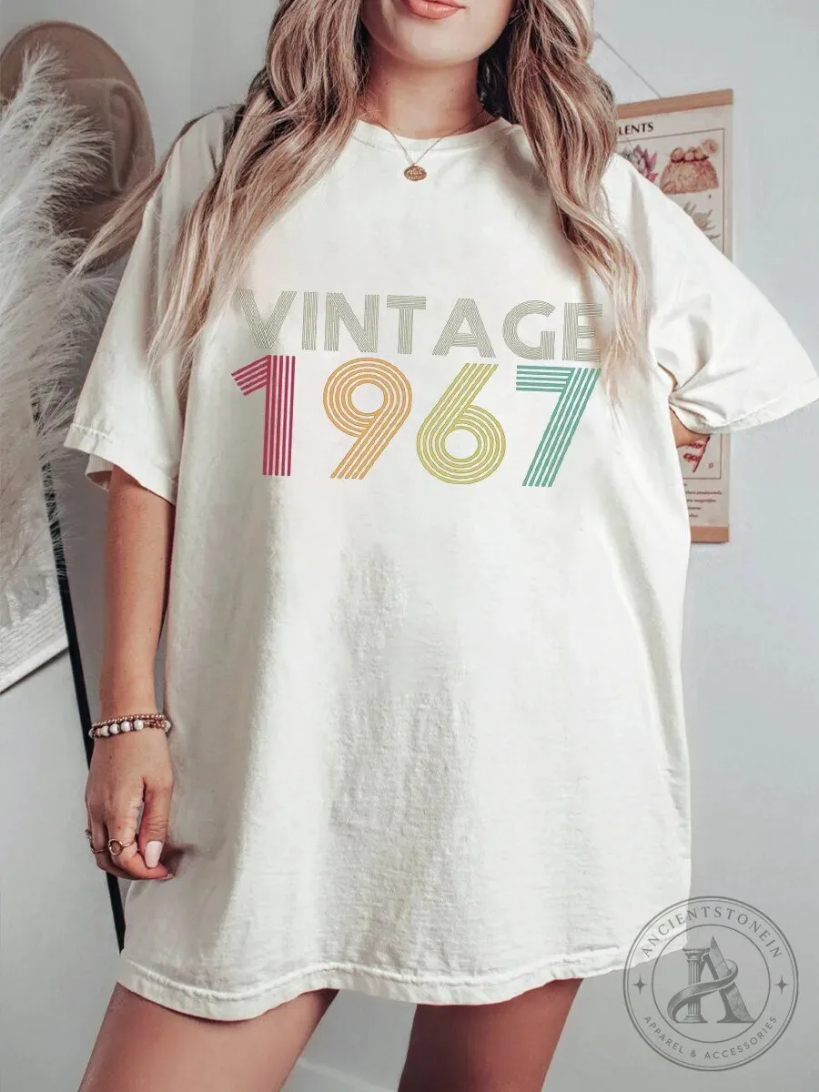 Vintage 1967 Retro Distressed Style Birthday Celebration T-Shirt