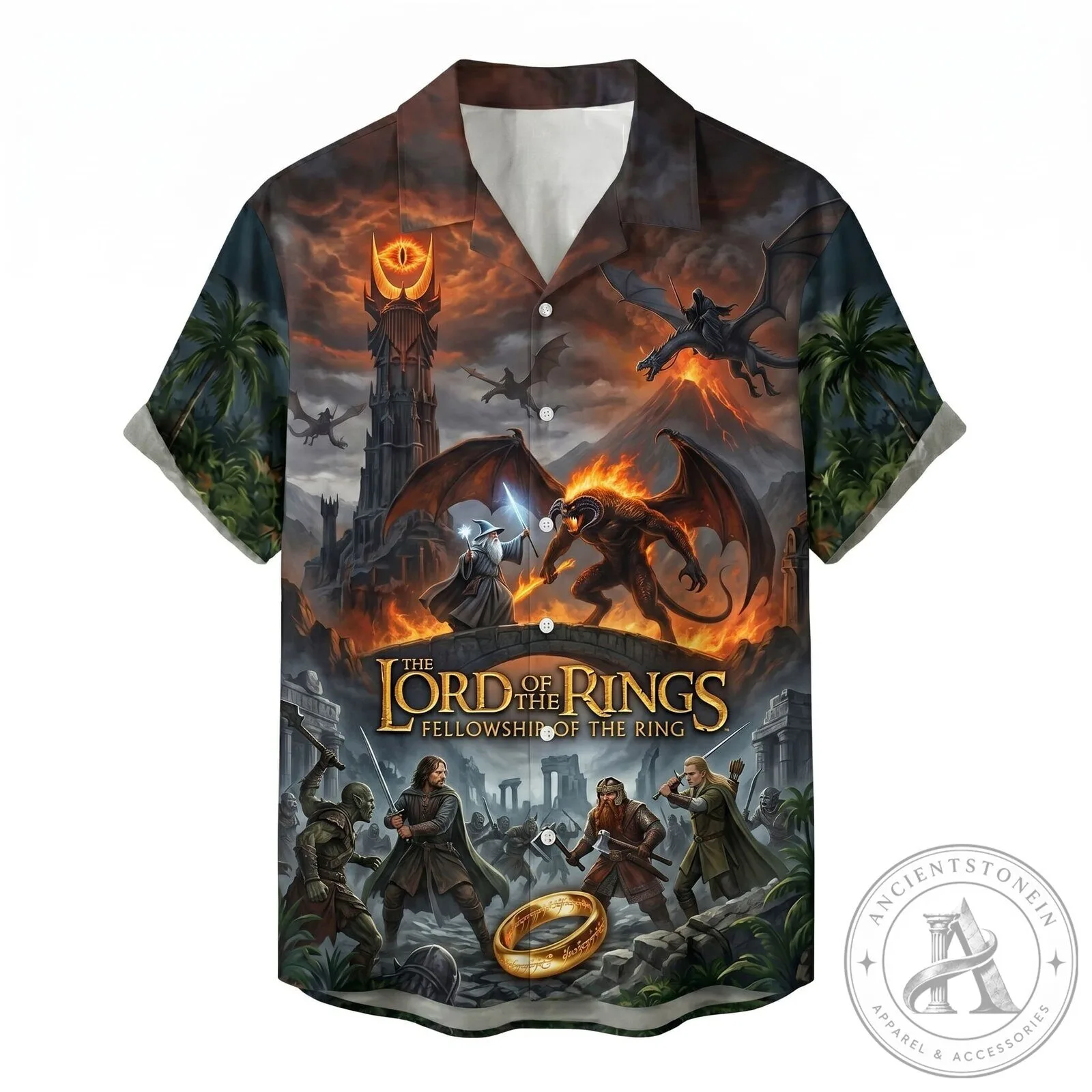 The Lord of the Rings Fellowship of the Ring Movie Poster Hawaiian Shirt