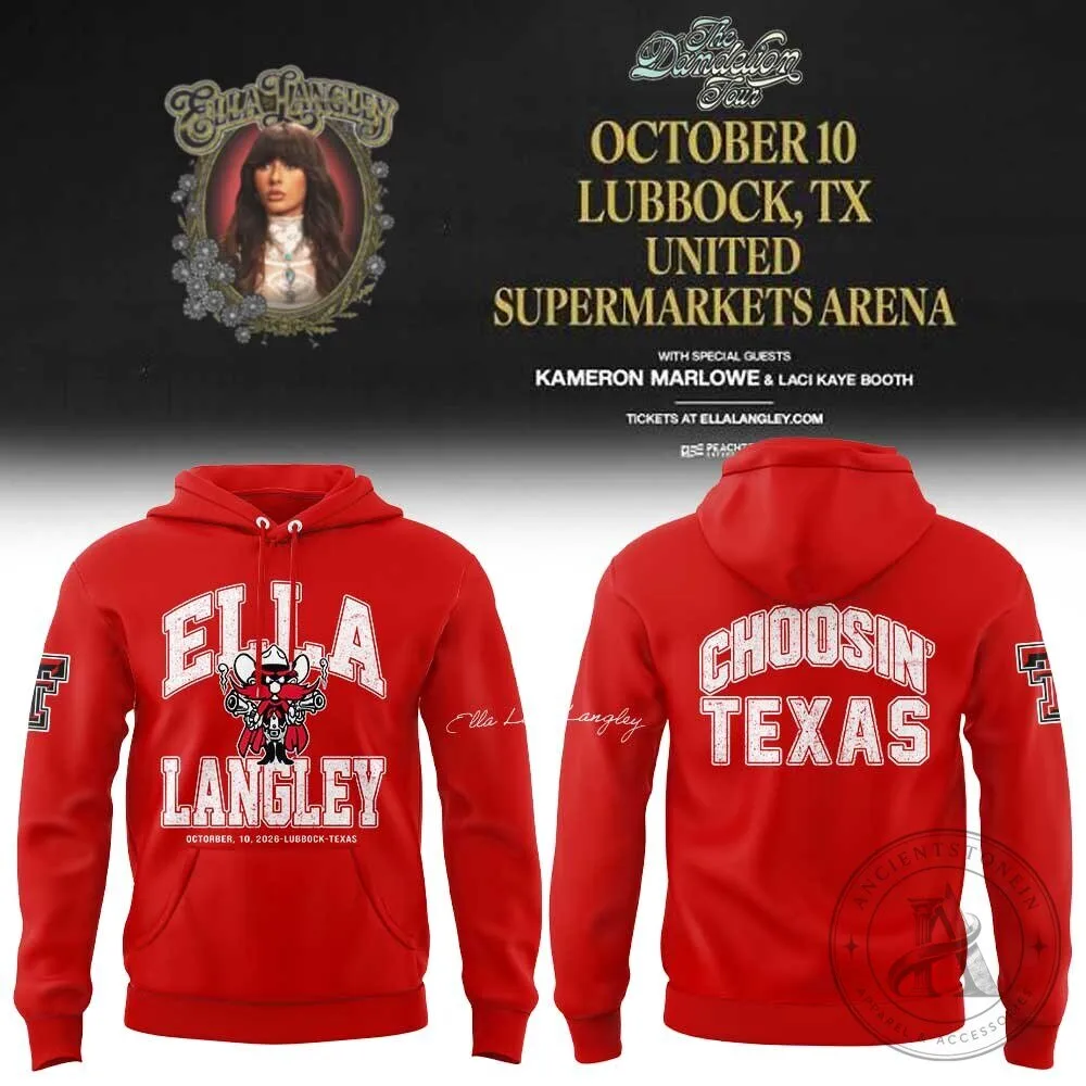 Ella Langley Choosin' Texas Red Raider Concert Tour Lubbock Texas Hoodie